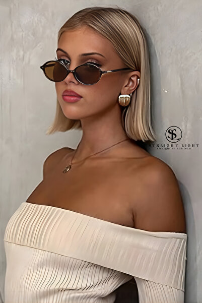 Straight Light Women's Retro Oval Sunglasses with Leopard Pattern Turtle Fram...