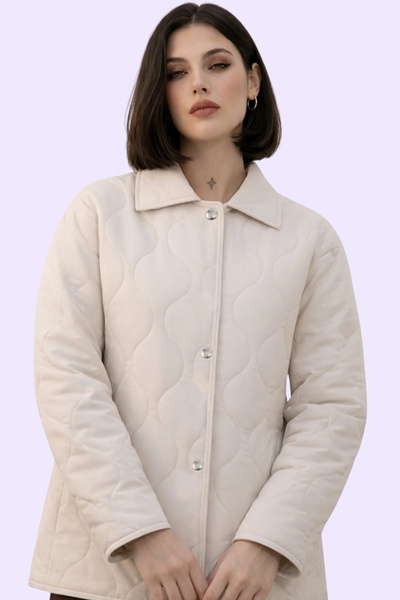 Gizrain Γυναικείο Μπουφάν με Σχέδιο Stone Waterway και Κουμπωτά Κουμπώματα Ov...