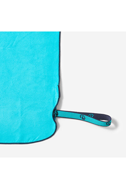 Decathlon Çift Taraflı Mikrofiber Havlu - L Boy - Mavi/Yeşil - 80 × 130 cm