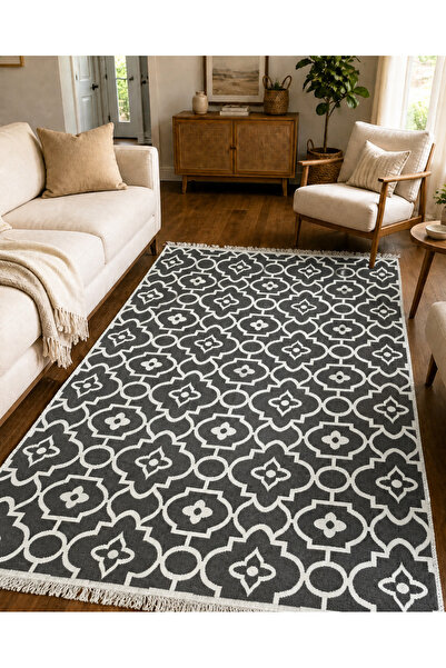VEZİROĞLU KİLİM Pamuklu Dokuma Çift Taraflı 1. Kalite Modern Kilim Yıkanabili...