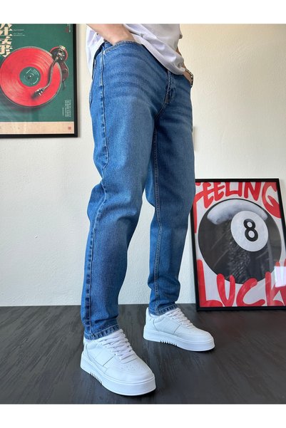 XPUPPET Men's Blue Effect Boyfriend Jeans