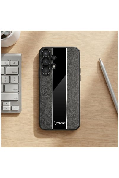 Zebana Samsung Galaxy A72 Compatible Case Premium Leather Case Black