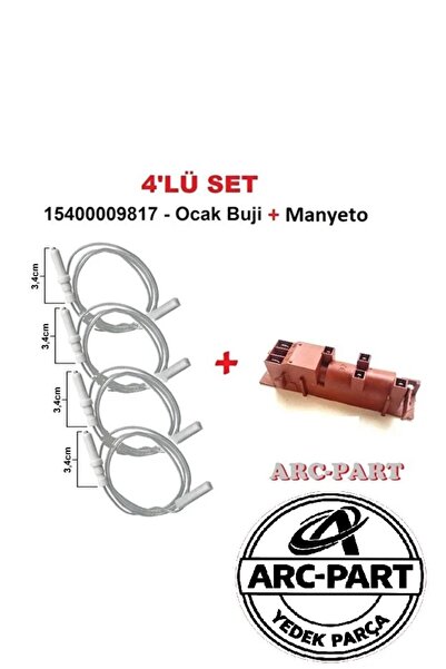 ARC-PART VİNOLA ANKASTRE OCAK ATEŞLEME BUJİ (44533455644) (4'LÜ SET) + Manyet...