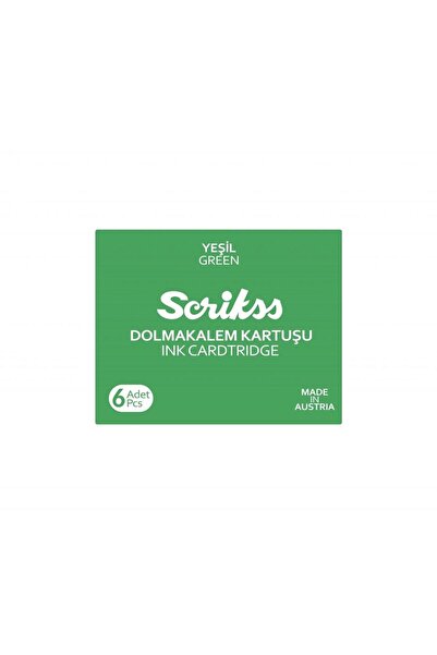 Scrikss Dolma Kalem Kartuş 6'lı Paket Yeşil