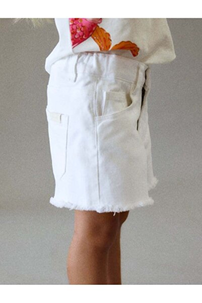 MAYORAL Girl's Tasseled Shorts 2-10 Years Old White