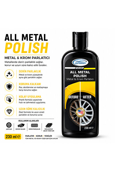 AUTOAND1 Ultra Parlak Metal & Krom Parlatıcı 230 ml