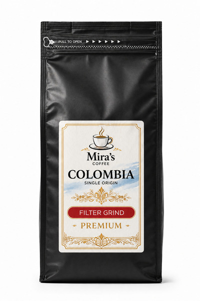Mira's Coffee Kolombiya Filtre Kahve 1000g %100 Arabica - Öğütülmüş Filtre Kahve