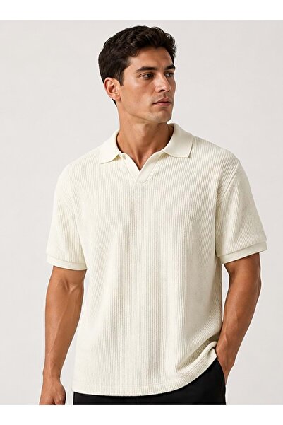 Mavi M0613286 Men's Polo Collar T-Shirt Men's T-Shirt Beige