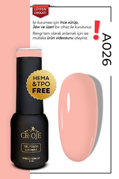 CROJE KALICI OJE Kalıcı Oje A026-nude (5 ML)