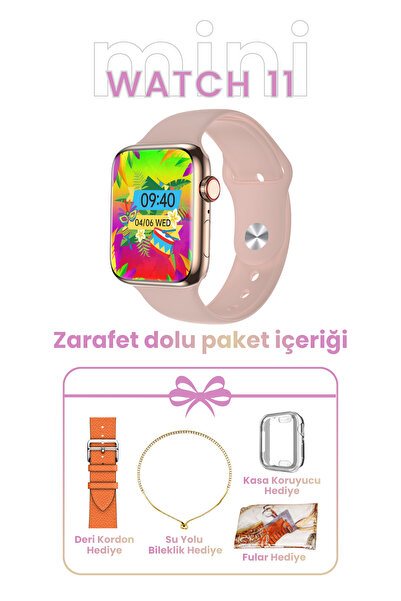 SEYUWATCH Watch 9 Mini Akıllı Saat Zarafet Dolu Kutu İçeriği Hediye Kordon ve...