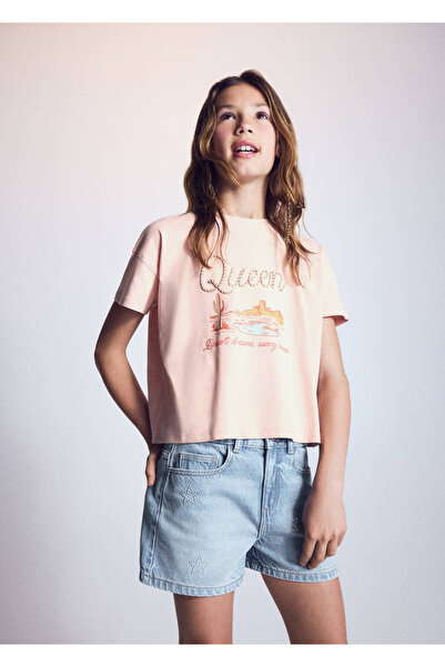 MANGO Kids Desenli sırtı açık tişört