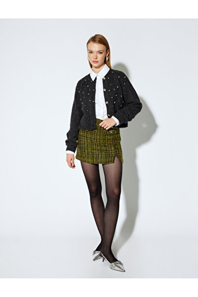 Koton 5wak60157uw 000 Weißes, gewebtes Langarmshirt für Damen