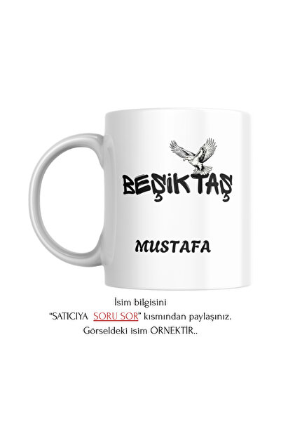 MyWorldorganization Kişiye Özel Beşiktaş Temalı Kartal Desenli Kupa Bardak, İ...