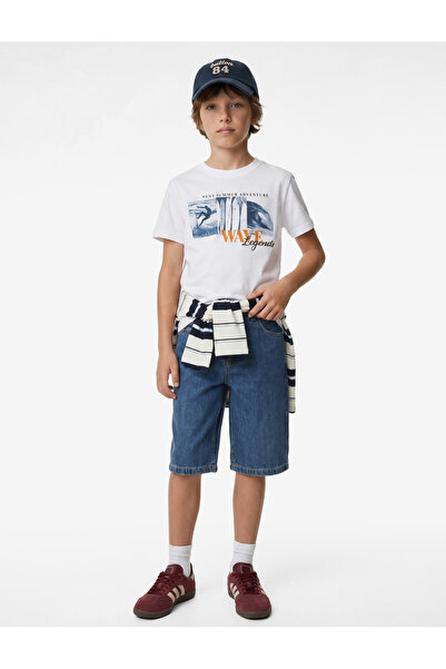 Koton Cotton Short Sleeve Crew Neck Printed T-Shirt