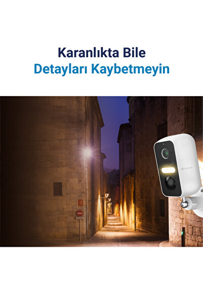 Hybrone Hold 3MP Bataryalı Akıllı WiFi, Mıknatıslı, Gece Görüşlü, Siren, İnsan Algılama, Güvenlik Kamerası