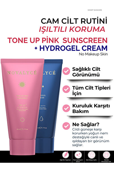 Novalyce SPF 50+ Güneş Kremi ve Su Bazlı Nemlendirici Bakım Seti 50ml+50ml