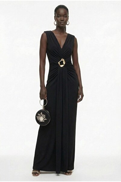 EXPLOSION Parlak Dokulu Maxi Elbise