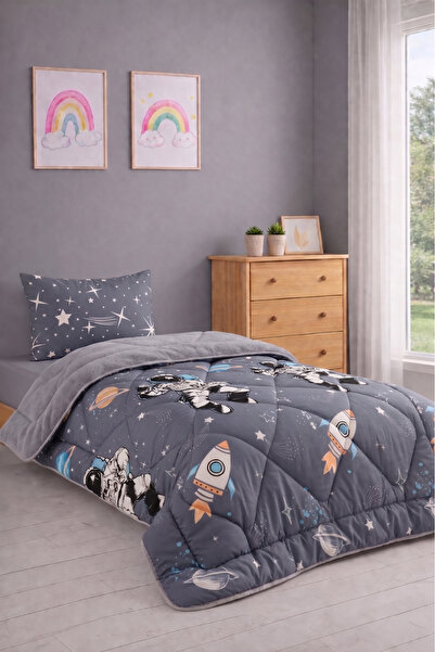 Shopyteks Set de dormit Wellsoft cu model astronaut, cu două fețe, pentru o s...