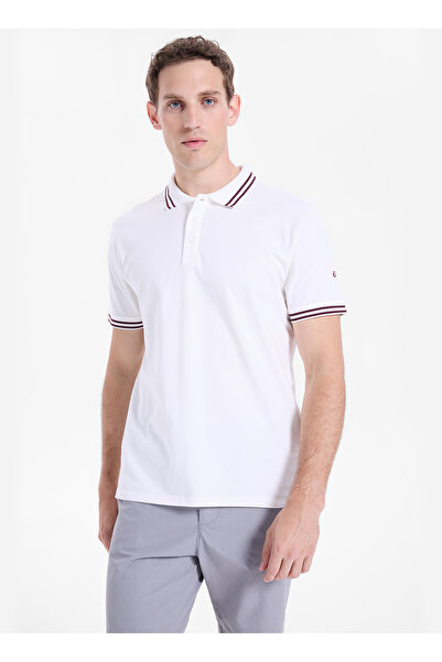 Discovery Expedition D6SM-TST3721 Kırık Beyaz Erkek Polo T-Shirt