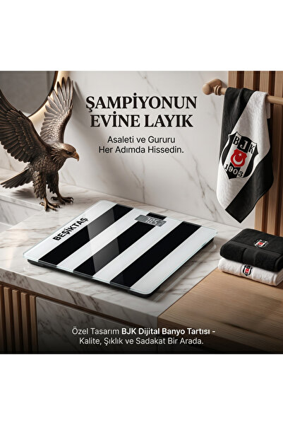 pierre Beşiktaş Orijinal Lisanslı Dijital Cam Baskül Tartı 180 Kg Kapasiteli ...