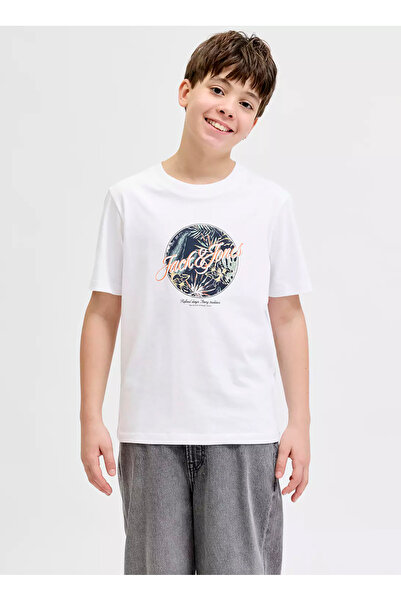 Jack & Jones Beyaz Erkek Çocuk Baskılı T-Shirt 12289893