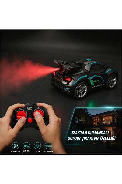 LRS STORE Uzaktan Kumandalı Duman Çıkaran Yarış Arabası Hızlı Rc Araba Full F...