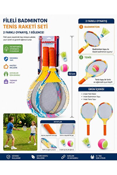 21170 QUALITY BADMİNTON 53.5 CM RACKET SET OUTDOOR SPORTS PLAY ACTIVITY SET