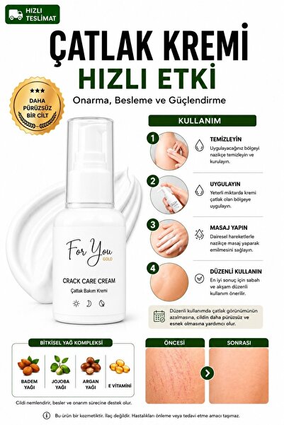 For You Gold Çatlak Önleyici Bakım Krem- Hamilelik & Doğum Sonrası Çatlak Bakım Kremi