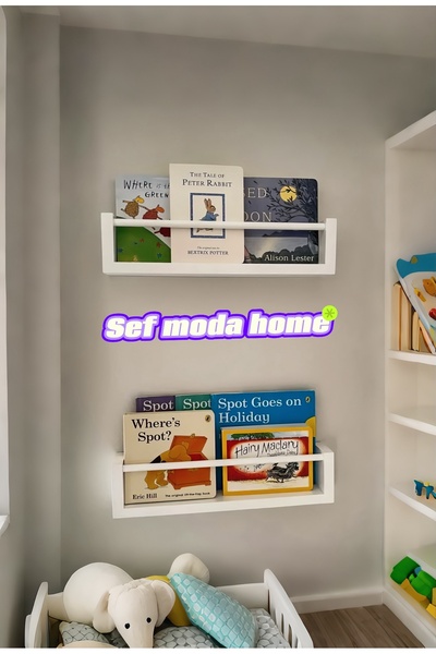 40 cm 2 pcs mdf 'lam montessori shelf & bookcase white