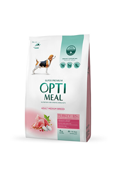 OptiMeal Hrana uscata pentru caini de talie medie - Curcan 4kg