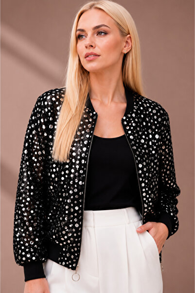 ileenofficial Puanlı Tül Bomber Ceket