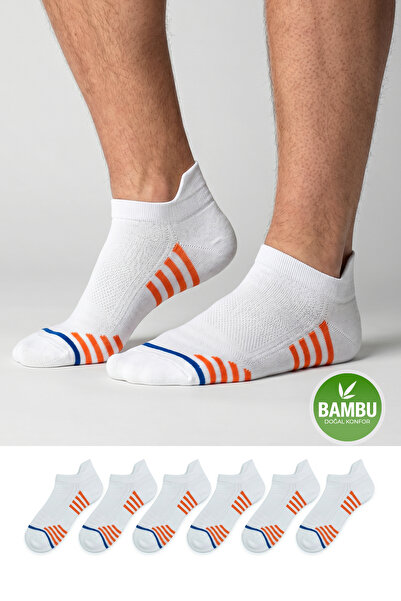 Go With 6'lı Bambu Beyaz Desenli Dikişsiz Nefes Alabilir Kutulu Kısa Spor Koş...