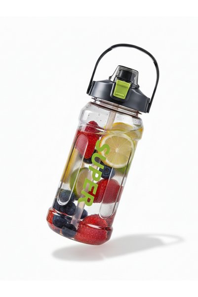 fitmart 1.5 Lt Motivational Sports Water Bottle with Phone Holder Bpa Free