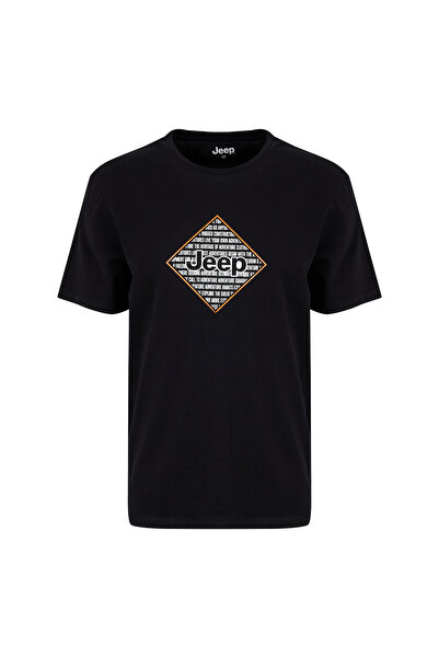 JEEP Siyah Erkek Loose Fit Baskılı T-Shirt J6SM-TST7315