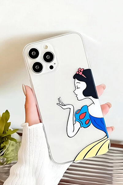 3GEN CASE İphone Uyumlu 16 Pro Max Uyumlu Elma Logo Tutan Prenses Desenli Şef...