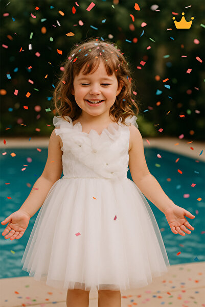 MİNİMONY 1-5 ani Guler cu pietre Tulle Design special Detaliu spate Fusta din...