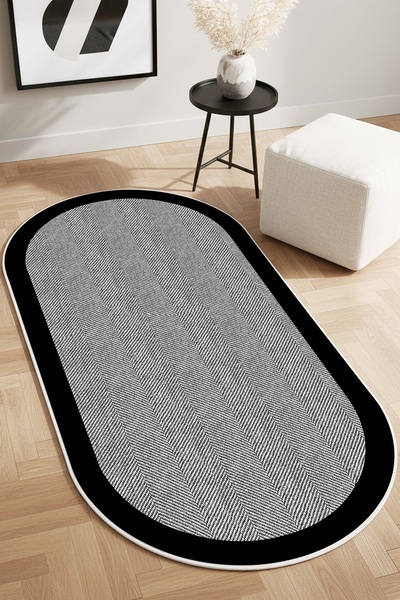 West Home Dijital Baskı Yıkanabilir Kaymaz Taban Oval Mutfak Halısı Salon Halısı Ve Yolluk