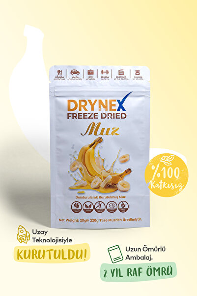 DRYNEX Freeze Dried Muz 20gr Dondurularak Kurutulmuş Çıtır Atıştırmalık Meyve...