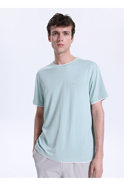 Discovery Expedition D6SM-TST3787 Mint V Yaka Relaxed Fit Erkek T-Shirt