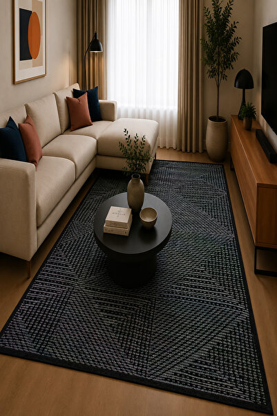 Prestij Home TEKSTİL Şönil Yıkanabilir Pamuk Kilim Salon Koridor Mutfak Halıs...
