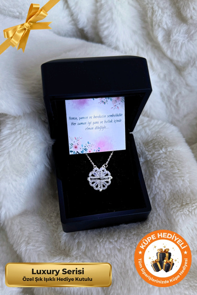 Lucente Jewellery Işıklı Hediye Kutulu Mıknatıslı Açılır Kapanır Aşk Kolyesi ...