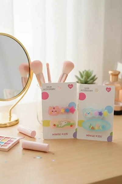 Miniso Lisanslı Kids Eğlenceli Ayı Serisi Saç Tokası Seti – 2 Adet