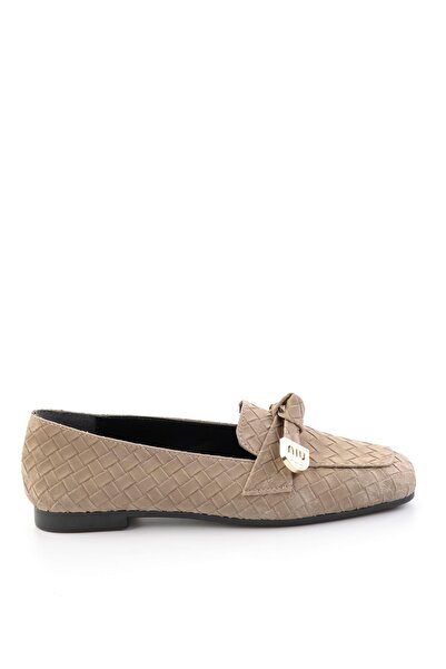 Bambi Vizon Kadın Loafer Ayakkabı K01641022471