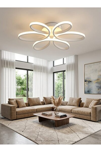 Liya Lighting LEVENT Papatya Model 3 Renkli Beyaz Kasa Beyaz Işık Ledli Moder...