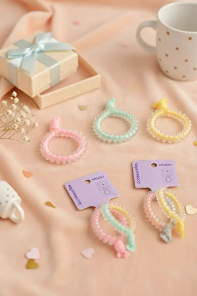 Miniso Lisanslı Renkli Spiral Düğümlü Saç Lastiği Seti – 4 Adet Saç Kırmayan ...
