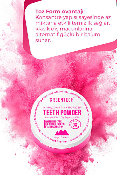 Greentech Diş Beyazlatma Seti (Diş macunu 50ml + Toz 50gr)