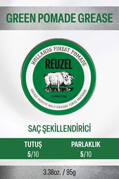Reuzel Tüm Saç Tipleri için Yeşil Pomade Water Soluble Saç Şekillendirici 3.3...