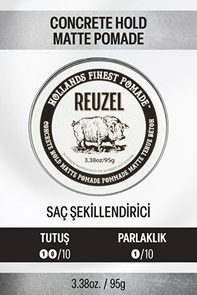 Reuzel Concrete Extreme Hold Gün Boyu Güçlü Tutuş Suda Çözünür Şekillendirme ...