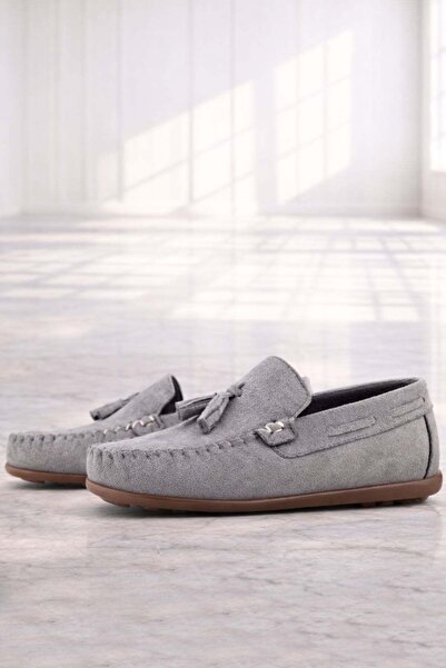 Rakerplus Gray Boys' Moccasin Shoes