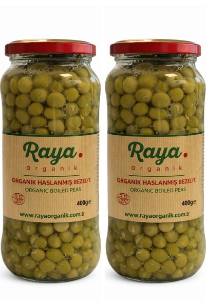 Raya Organik Organik Haşlanmış Bezelye (400 gr x 2) 2'li Set Katkısız Doğal